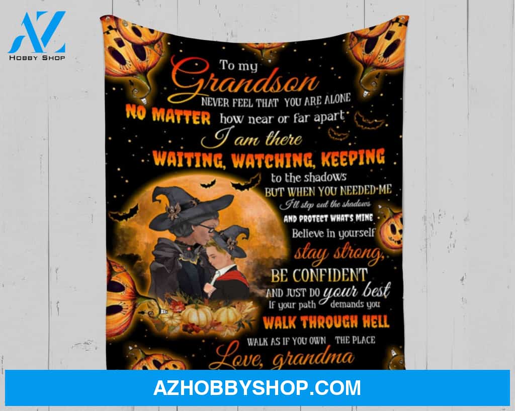 Personalized To My Grandson Fleece Blanket From Grandma I Am There Waiting Watching Keeping Great Customized Blanket For Birthday Christmas Thanksgiving
