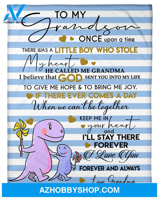 Personalized To My Grandson Fleece Blanket From Grandma I'll Stay There Forever Great Customized Gift For Birthday Christmas Thanksgiving