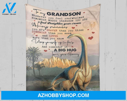 Personalized To My Grandson Fleece Blanket From Grandma You Are Braver Than You Think Great Customized Blanket For Birthday Christmas Thanksgiving