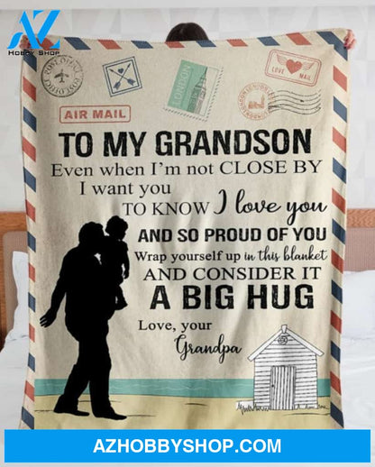 Personalized To My Grandson Fleece Blanket From Grandpa I Want You To Know I Love You Customized Blanket For Birthday Christmas Thanksgiving