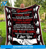 To My Grandson Fleece Blanket Gift For Grandson, I Love You | Family Blanket