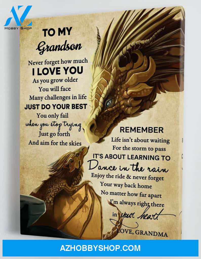 To My Grandson - From Grandma - Framed Canvas Gift GMS041