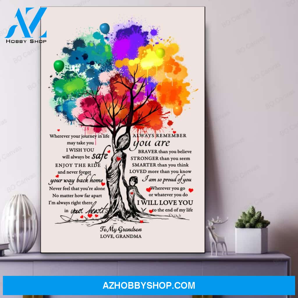To My Grandson - From Grandma - Hard Time Framed Canvas Gift GMS002