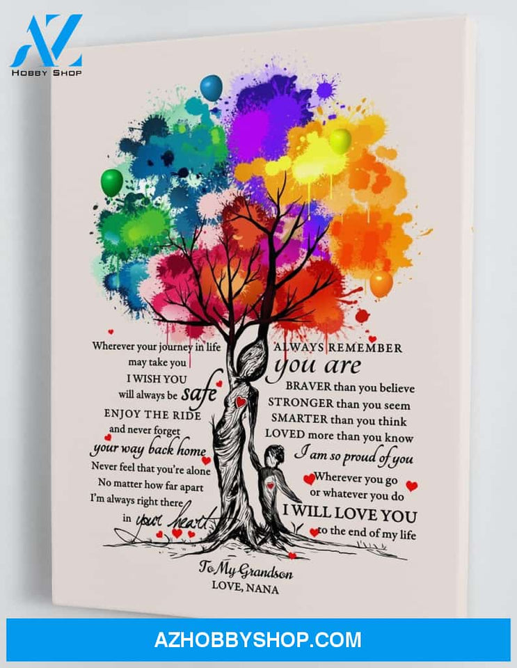 To My Grandson - From Nana - Hard Time Framed Canvas Gift GMS003