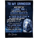 to My Grandson I'm Proud to Be Your Father from Lion Grandpa Blanket Gift for Grandson Birthday Gift Home Decor Bedding Couch Sofa Soft and Comfy Cozy