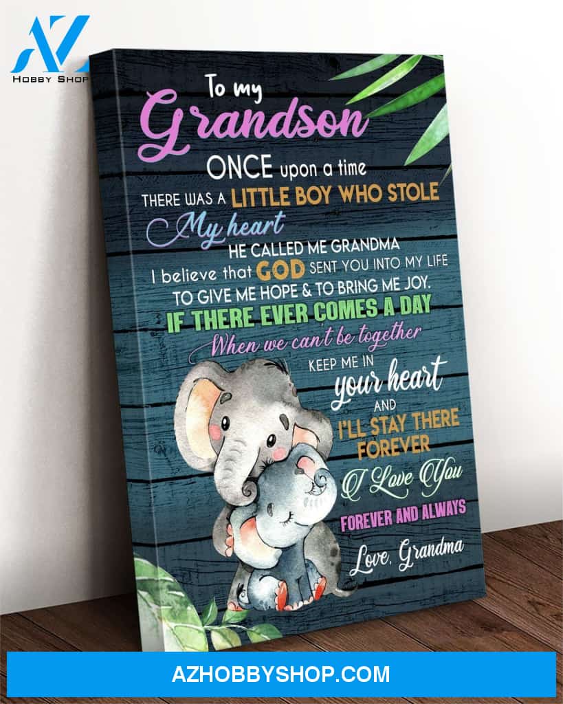 To My Grandson, Once Upon A Time Forever Canvas Wall Art, Wall Decor Visual Art Gift Family