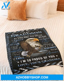 To My Grandson When A Storm Is Coming - Eagle Blanket Gift For Grandson From Grandma Family Birthday Gift Home Decor Bedding Couch Sofa Soft And Comfy Cozy