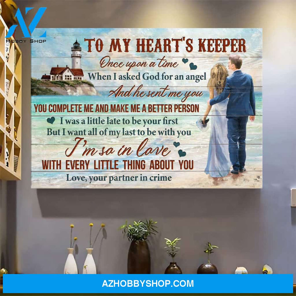 To my heart's keeper - You make me a better person Couple Landscape Canvas Prints, Wall Art