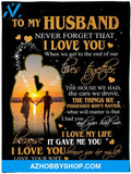 to My Husband Blanket - I Love You Family Love Quote Fleece Blanket - Personalized Custom Photo Gift from Wife on Anniversary, Birthday, Christmas