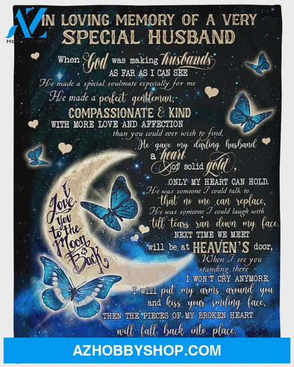 To My Husband Butterflies Fleece Blanket He Made A Perfect Gentleman Great Customized Blanket For Husband In The Heaven