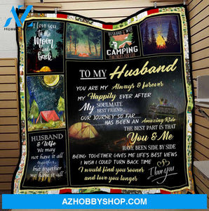 To My Husband Camping Quilt Blanket - Best Gift For Husbands