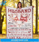 Personalized To My Husband Couple Foxes Fleece Blanket From Wife I Love You With All I Am Great Customized Blanket For Birthday Christmas Thanksgiving