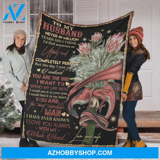 Personalized To My Husband Dragon Fleece Blanket From Wife The Day I Met You Great Customized Blanket For Birthday Christmas Thanksgiving