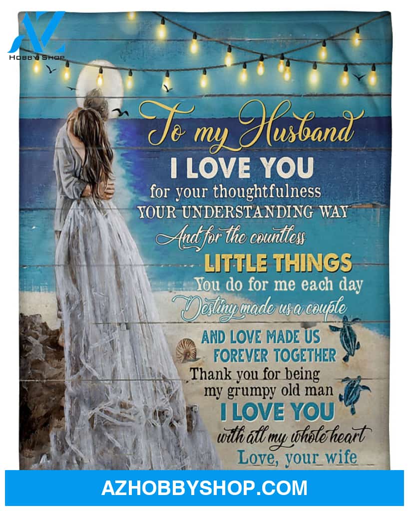 Personalized To My Husband Fleece Blanket From Wife Destiny Made Us A Couple Great Customized Gift For Birthday Christmas Thanksgiving Anniversary Father's Day