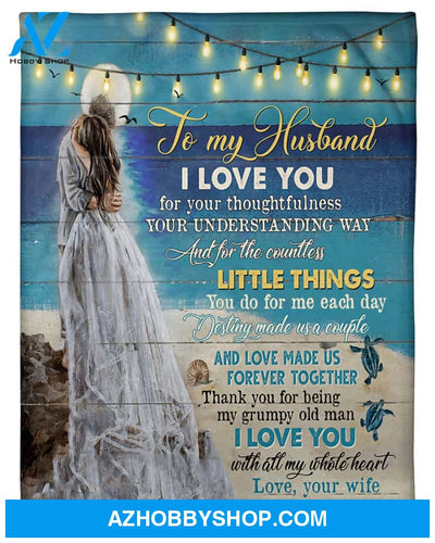 Personalized To My Husband Fleece Blanket From Wife Destiny Made Us A Couple Great Customized Gift For Birthday Christmas Thanksgiving Anniversary Father's Day