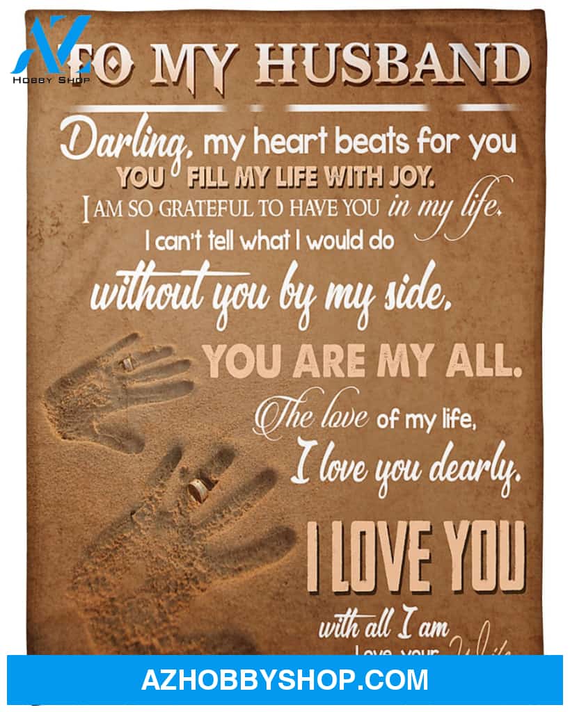 Personalized To My Husband Fleece Blanket From Wife My Heart Beats For You Great Customized Gift For Birthday Christmas Thanksgiving Anniversary Father's Day