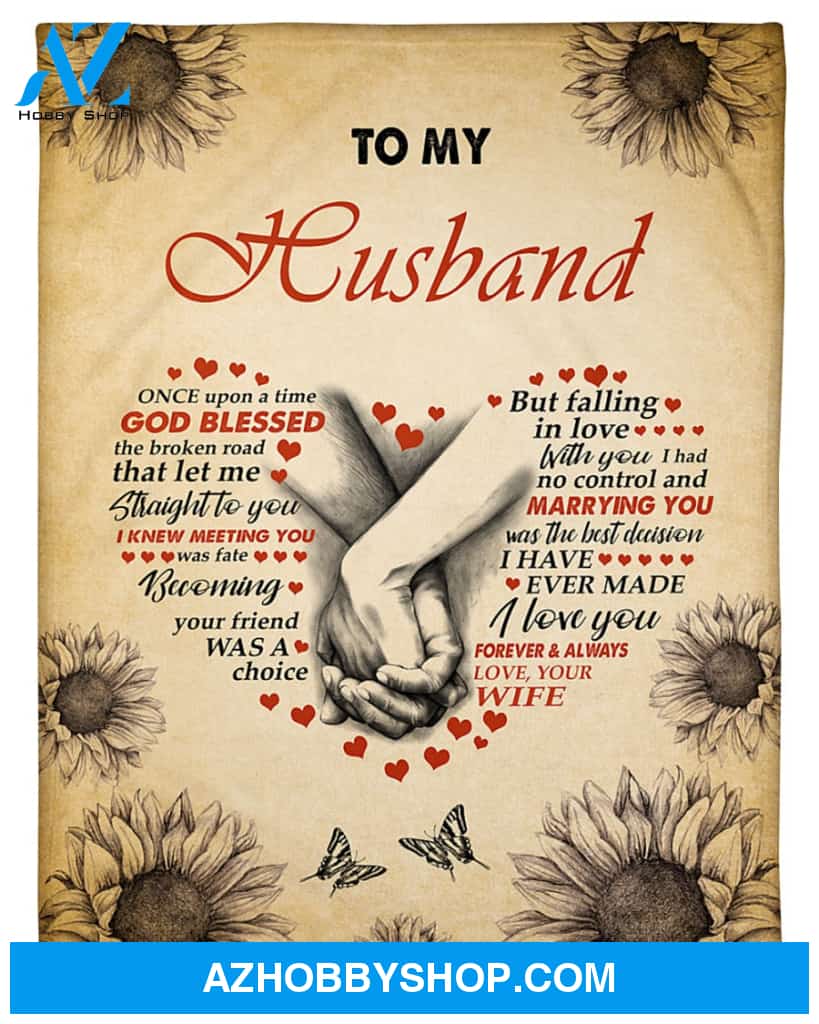 Personalized To My Husband Fleece Blanket From Wife I Love You Forever and Always Great Customized Blanket For Birthday Christmas Thanksgiving Anniversary