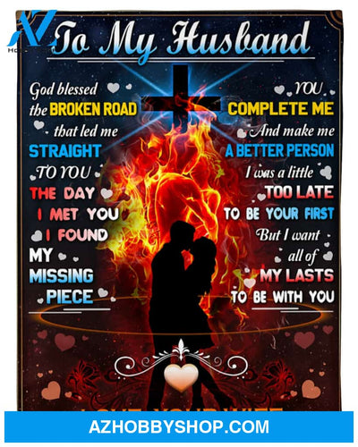 To My Husband From Wife Blanket You Complete Me And Make Me A Better Person, G t For Husband Home Decor Bedding Couch Sofa Soft and Comfy Cozy
