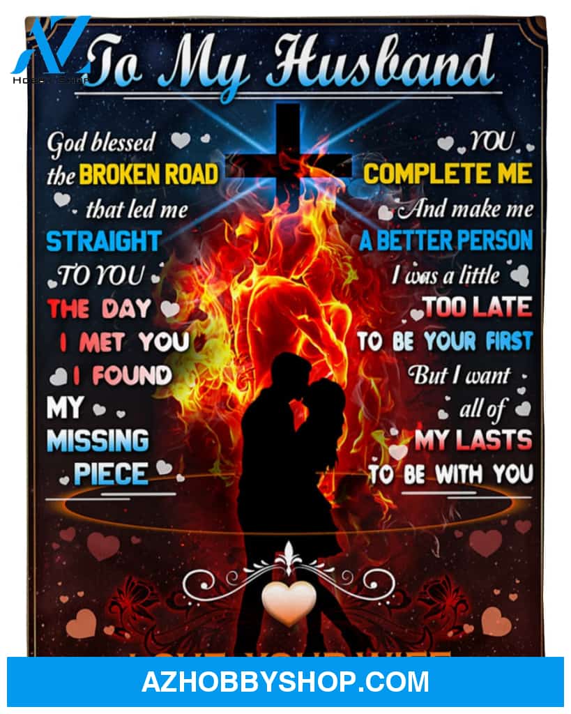 To My Husband From Wife Blanket You Complete Me And Make Me A Better Person, G t For Husband Home Decor Bedding Couch Sofa Soft and Comfy Cozy