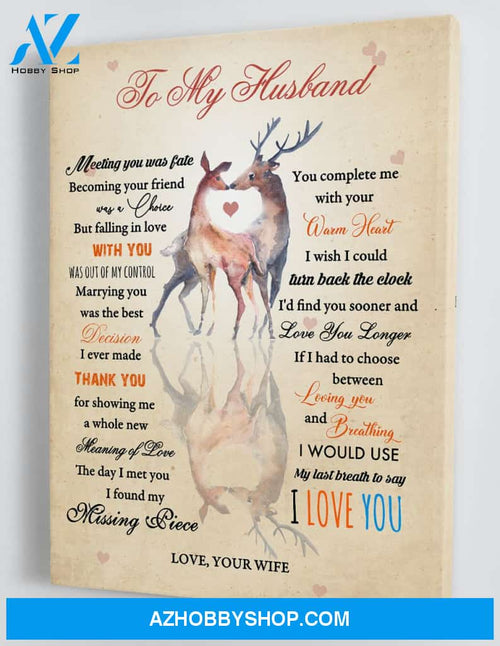 To My Husband - From Wife - Framed Canvas Gift WH011