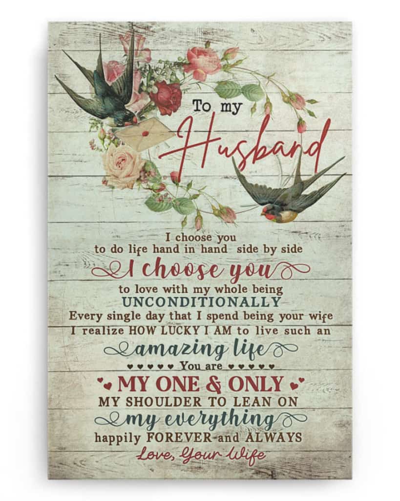 To My Husband - I Choose You To Do Life Hand In Hand, Side By Side - Poster/Canvas - Gift For Husband