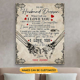 To My Husband I Love You - Skull Gothic Holding Hands Personalized Vertical Canvas Gift