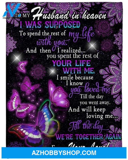 Personalized To My Husband In Heaven Fleece Blanket From Wife And Will Keep Loving Me Great Customized Blanket For Christmas Thanksgiving