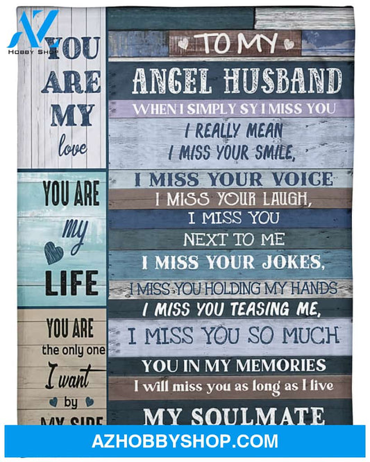 Personalized To My Husband In Heaven Fleece Blanket From Wife You Are My Life Great Customized Blanket For Christmas Thanksgiving