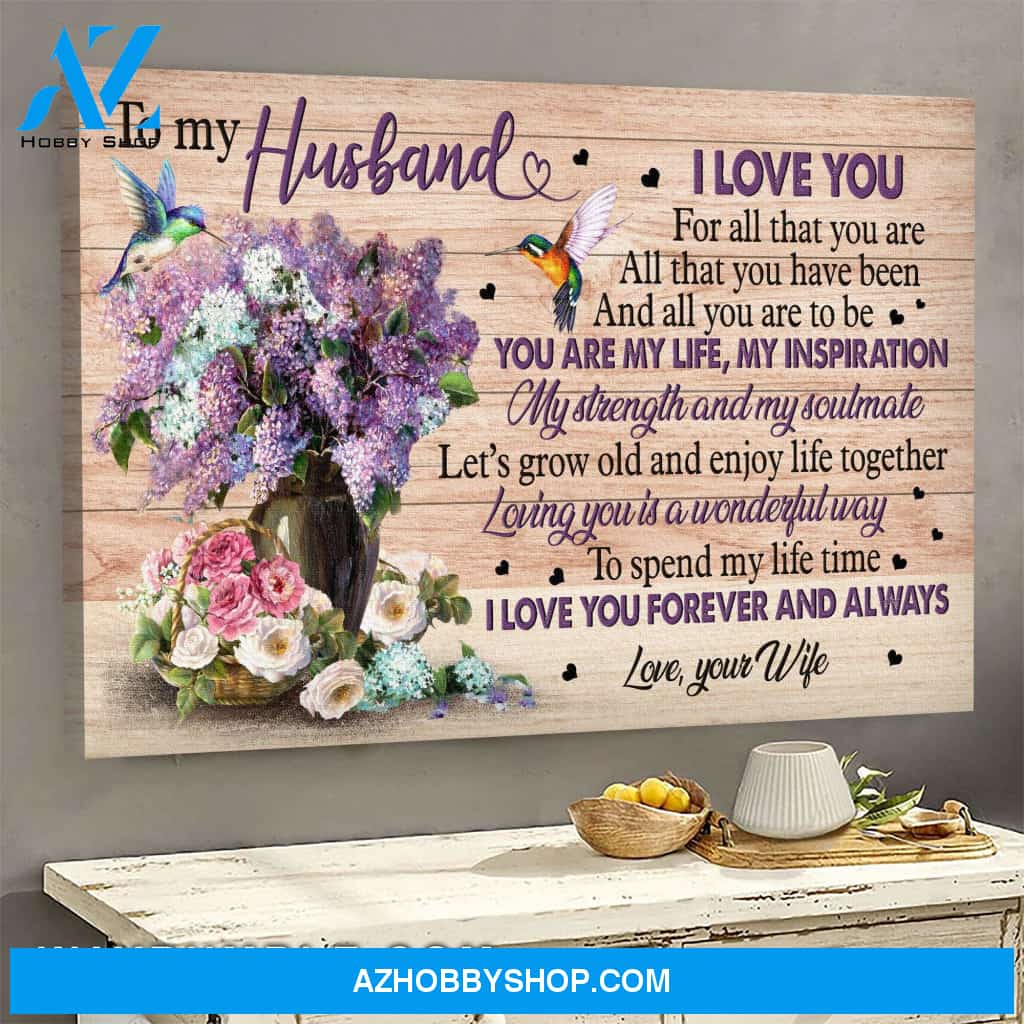 To my husband - Lavender and Rose - You are my soulmate - Couple Landscape Canvas Prints, Wall Art