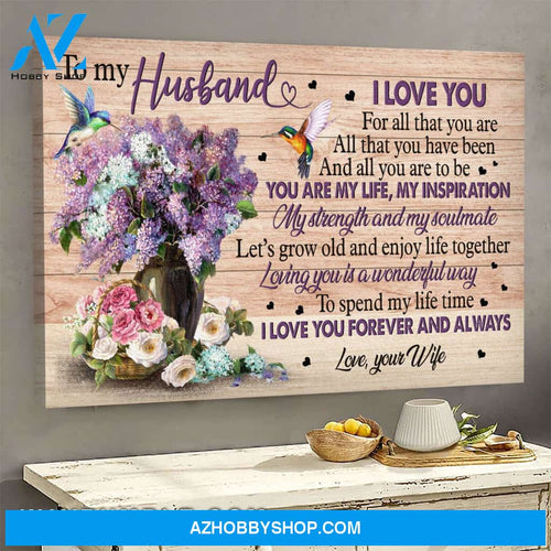 To my husband - Lavender and Rose - You are my soulmate - Couple Landscape Canvas Prints, Wall Art