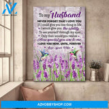 To my husband - Lavender field and Hummingbird - I love you now, until, forever - Couple Portrait Canvas Prints, Wall Art