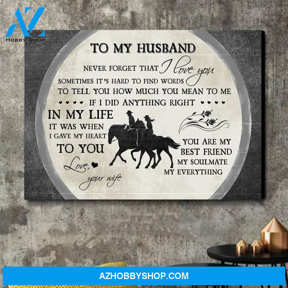 To my husband - Never forget that I love you - Couple Landscape Canvas Prints - Wall Art