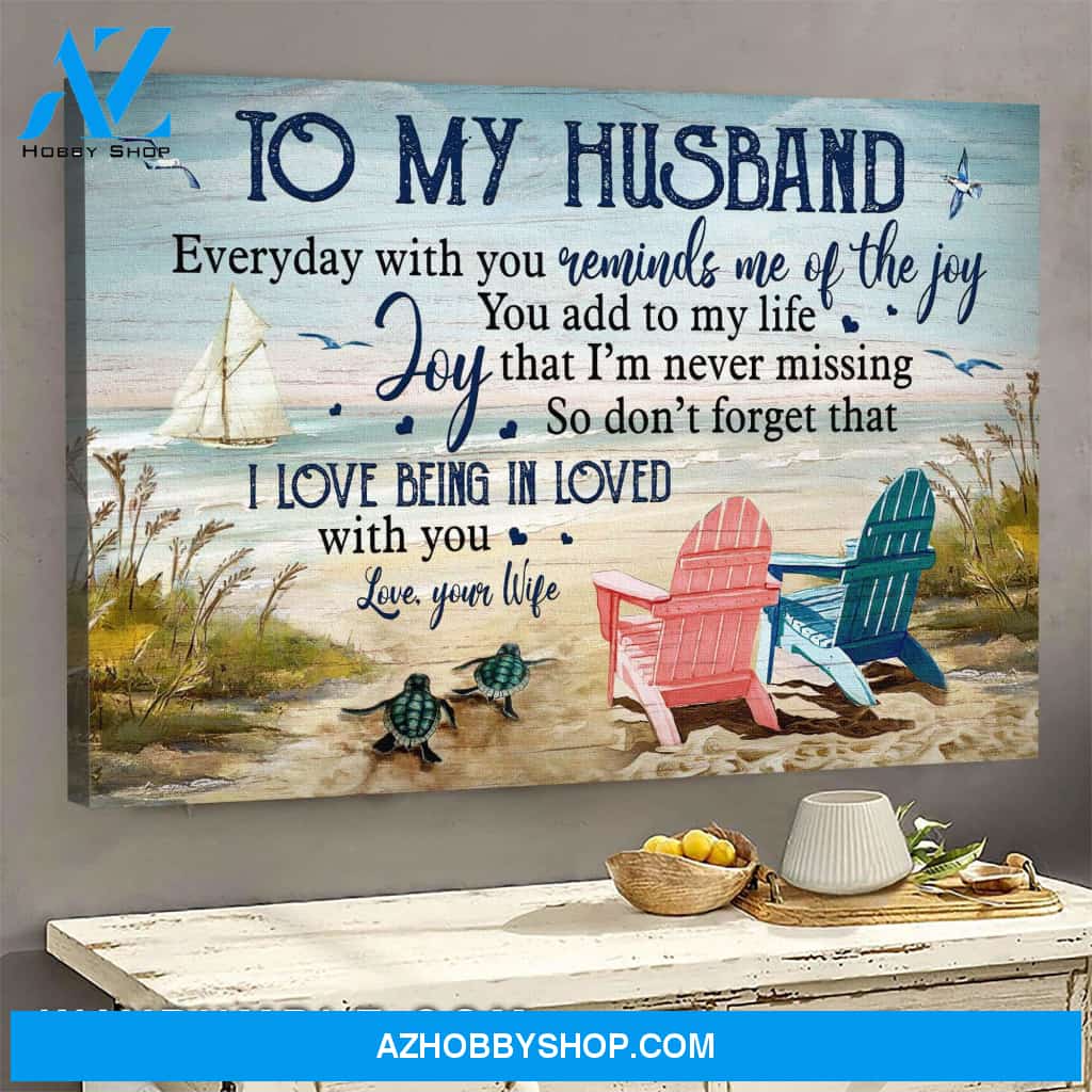 To my husband - On the beautiful beach - I love being in loved with you - Landscape Canvas Prints, Wall Art