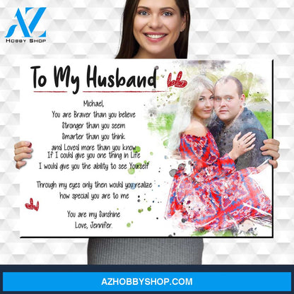 To My Husband Premium Canvas