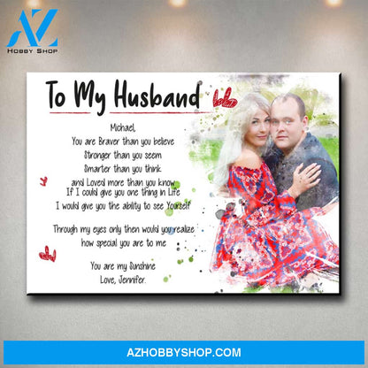 To My Husband Premium Canvas