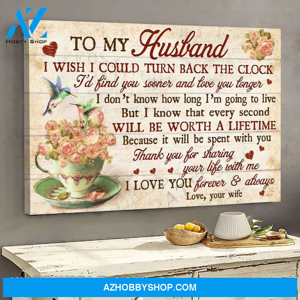 To my husband - Teacup roses - Thank you for sharing your life with me - Family Landscape Canvas Prints, Wall Art