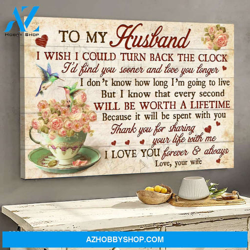 To my husband - Teacup roses - Thank you for sharing your life with me - Family Landscape Canvas Prints, Wall Art