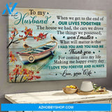 To my husband - The boat - Thank you for coming into my life - Couple Portrait Canvas Prints, Wall Art