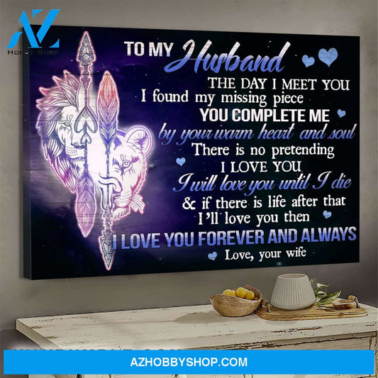 To my husband - the day I meet you I found my missing piece - Couple Landscape Canvas Prints, Wall Art