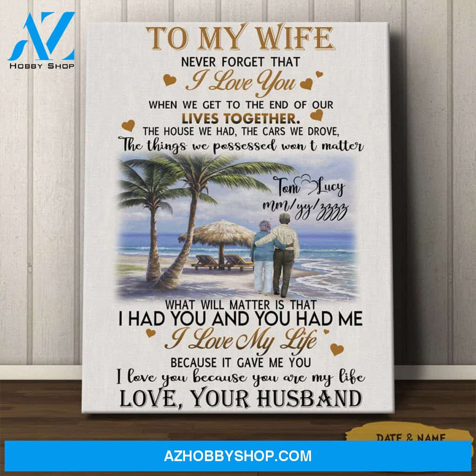 Personalized Canvas, To My Husband,Wife Canvas Wall Art, Wedding Anniversary Gifts, Best Gift For Husband
