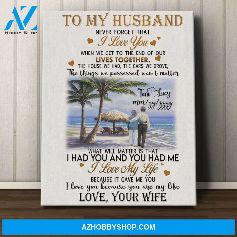 Personalized Canvas, To My Husband,Wife Canvas Wall Art, Wedding Anniversary Gifts, Best Gift For Husband