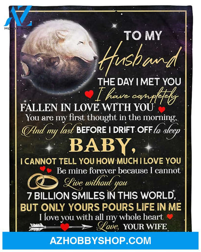 Personalized To My Husband Wolf Fleece Blanket From Wife Be Mine Forever Great Customized Gift For Birthday Christmas Thanksgiving Anniversary Father's Day