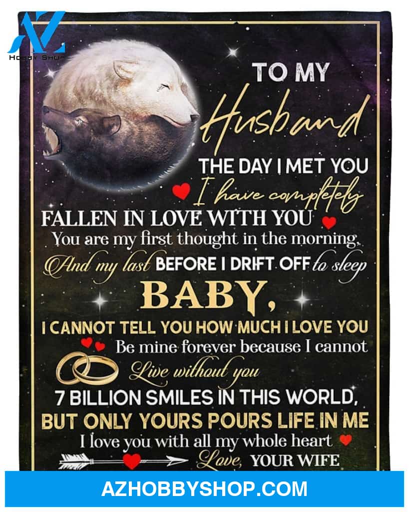 Personalized To My Husband Wolf Fleece Blanket From Wife Be Mine Forever Great Customized Gift For Birthday Christmas Thanksgiving Anniversary Father's Day