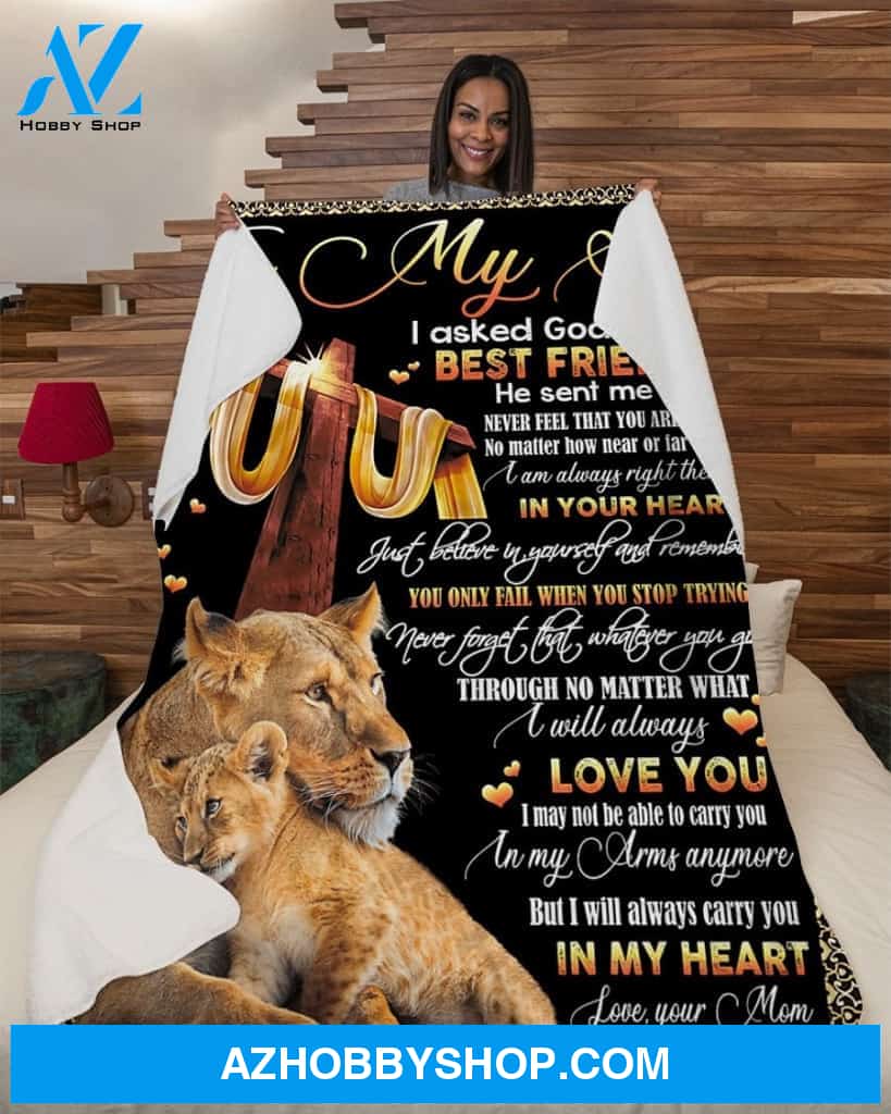 To My Lion Son Best Friend Blanket Fleece Blanket