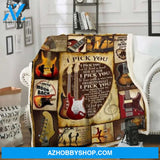 To My Love I Pick You Electric Guitar Fleece Blanket Gift For People Home Decor Bedding Couch Sofa Soft And Comfy Cozy