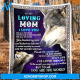 To My Loving Mom Cute Wolfs I Love You For All The Times, Gift From Daughter Fleece Blanket 
