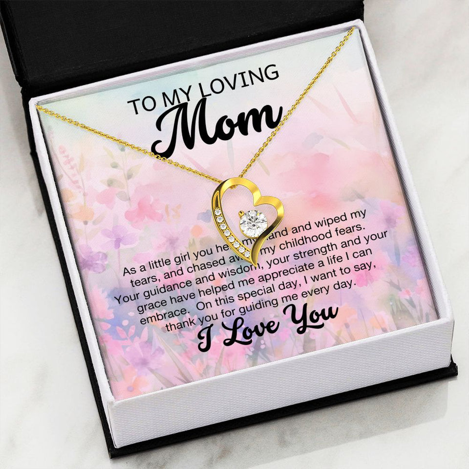 To My Loving Mom Forever Love Heart Necklace