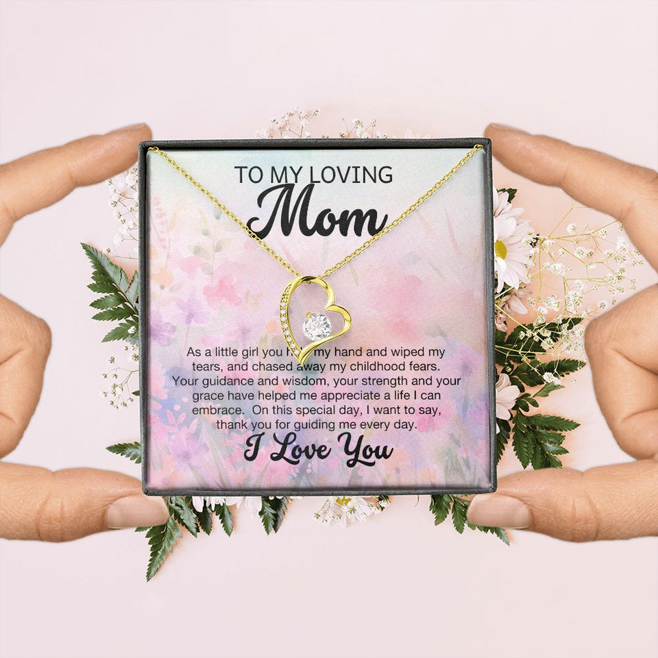 To My Loving Mom Forever Love Heart Necklace