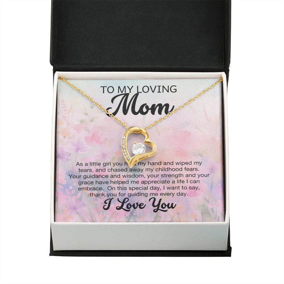 To My Loving Mom Forever Love Heart Necklace
