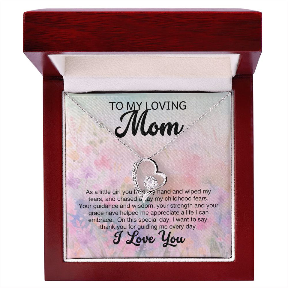 To My Loving Mom Forever Love Heart Necklace